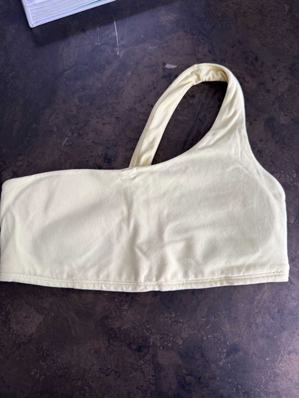 ALO Yoga Pale Yellow One-Shoulder Sports Bra